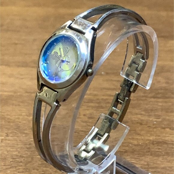 Disney Mickey Mouse Silver Tone Holographic Bracelet Watch From 1990s - Works - Picture 3 of 8